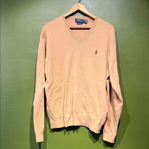 Polo by Ralph Lauren Men's V-Neck Sweater in Beige